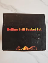 Ivtivfu Nesting Grill Baskets (2PCS, 2024), Removable Wooden Handle, 304 Stainless Steel, Rolling Grilling Net, BBQ Accessories Tools for Vegetables Shrimp, Outdoor Cooking Camping, Gifts for Men Dad Husband Ivtivfu