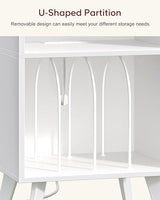 Yzosvki Record Player Stand, 3-Tier Side End Table with Charging Station, Turntable Stand Up to 160 Albums, Vinyl Storage Cabinet Dispaly Shelf for Living Room, Classic White Yzosvki
