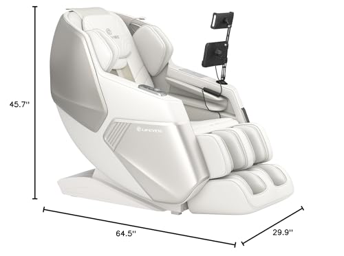 Lifevibe VAT Massage Chair Full Body VibroAcoustic Sonic Wave, SL-Track Zero Gravity Recliner with 25 Auto Modes, Smart Body Scan, Extendable Footrest, Reading Lamp, White Lifevibe