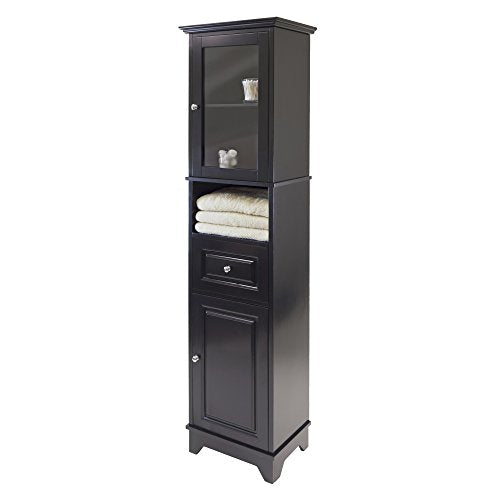 Winsome Wood Alps Tall Cabinet with Glass Door and Drawer - WoodArtSupply