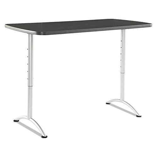 Iceberg ARC 5-Foot Rectangular Conference Table, Office Furniture, Fixed Height, 30” x 60”, Graphite Top, Silver Legs Iceberg