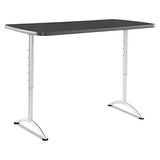 Iceberg ARC 5-Foot Rectangular Conference Table, Office Furniture, Fixed Height, 30” x 60”, Graphite Top, Silver Legs Iceberg