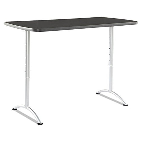Iceberg ARC 5-Foot Rectangular Conference Table, Office Furniture, Fixed Height, 30” x 60”, Graphite Top, Silver Legs Iceberg