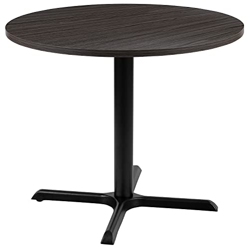 Flash Furniture Chapman 36" Round Multipurpose Conference Table, Business Meeting Table for Office and Conference Rooms, Rustic Gray Flash Furniture