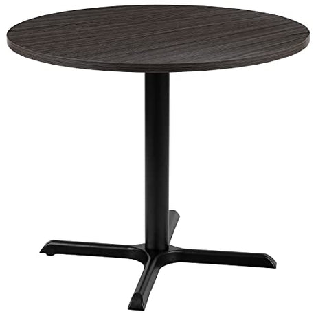 Flash Furniture Chapman 36" Round Multipurpose Conference Table, Business Meeting Table for Office and Conference Rooms, Rustic Gray Flash Furniture