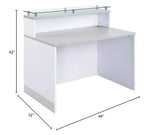 NBF Esquire Modern Reception Desk with Counter - 48" W x 32" D Retail Checkout Counter - Front Desk Reception Counter with 2 Grommet Holes - Countertop Lobby Desk for Office Salon Store (White) nbf signature series