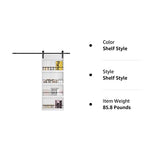 BARNER HOME 36in x 84in Sliding Barn Door, Shelf Style, Made of Primed MDF, Sliding Door with 6.6 ft Hardware Kit BARNER HOME