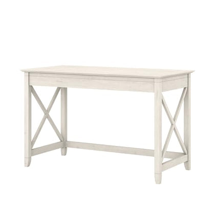 Bush Furniture Key West Writing Table for Home Office | Small Modern Farmhouse Desk, 48W, Linen White Oak - WoodArtSupply