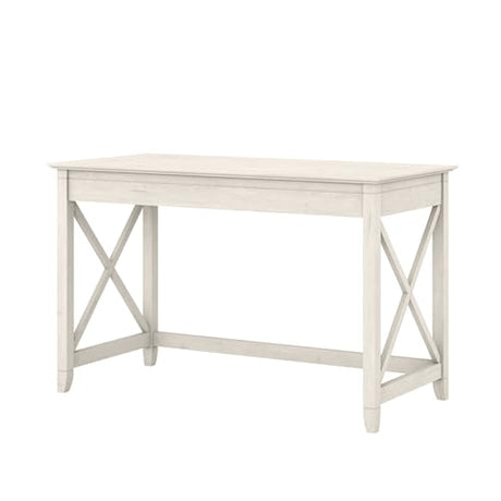 Bush Furniture Key West Writing Table for Home Office | Small Modern Farmhouse Desk, 48W, Linen White Oak Bush Business Furniture