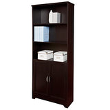 Realspace Magellan 72" 5-Shelf Bookcase with Doors - Espresso Finish Realspace