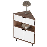 SogesHome Wood Corner Cabinet Wall Corner Storage Cabinet, Storage Display Table Stand Cabinet, with Doors and Open Shelf, for Small Places, Living SogesHome