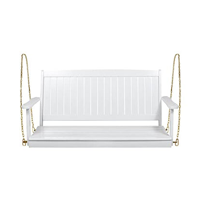 Christopher Knight Home Phoebe Outdoor Acacia Wood Porch Swing, White