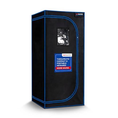 TopMaster Compact Infrared Home Easy Sit-in Design, Spa Size, Detox Therapy, Foldable Chair, Energy Efficient, Zippers for Reading, 1300W Power, Max 140°F Sauna, Black TopMaster