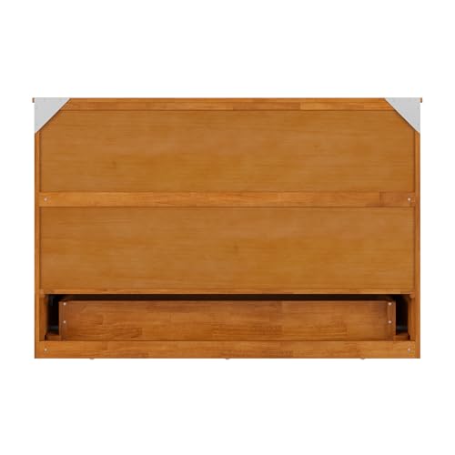 AFI, Northfield Queen Murphy Bed Chest with 6" Mattress, Storage Drawer & Built-in USB Charger, Light Toffee AFI