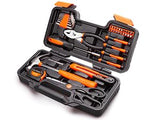 CARTMAN 39 Piece Tool Set General Household Hand Kit with Plastic Toolbox Storage Case Orange CARTMAN