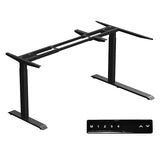 Fromann Standing Desk Frame Electric Height Adjustable Desk Legs Sit Stand Up Table Base Dual Motor L Shaped Corner with USB for Home and Office (Black) Fromann