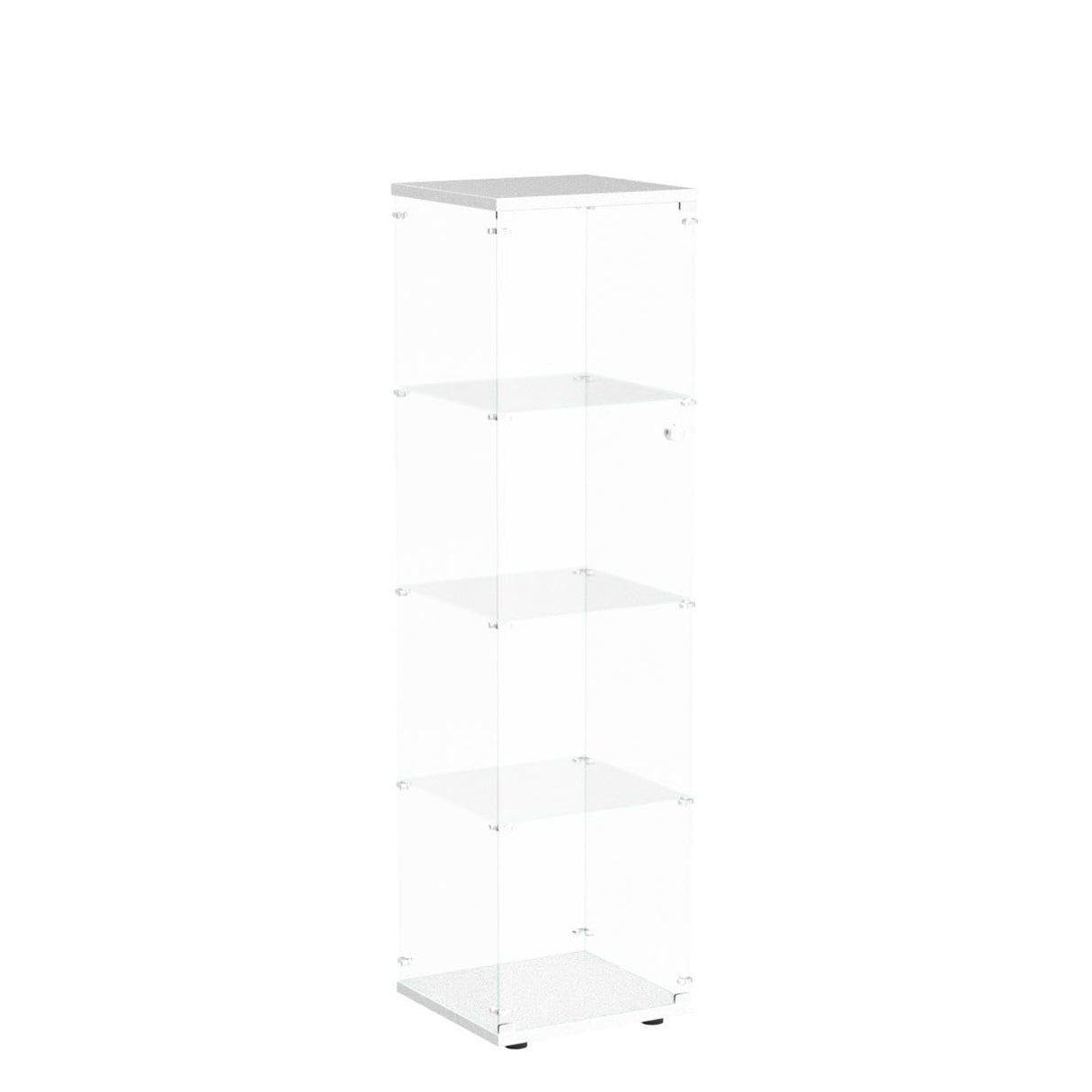 FANYUSHOW Curio Cabinets with Glass Doors, Display Case Shelf for Collectibles, 4 Shelves Glass Display Cabinet for Living Room, Home, 64.7" H x 16.7" L x 14" W White FANYUSHOW