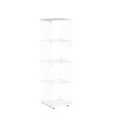FANYUSHOW Curio Cabinets with Glass Doors, Display Case Shelf for Collectibles, 4 Shelves Glass Display Cabinet for Living Room, Home, 64.7" H x 16.7" L x 14" W White FANYUSHOW