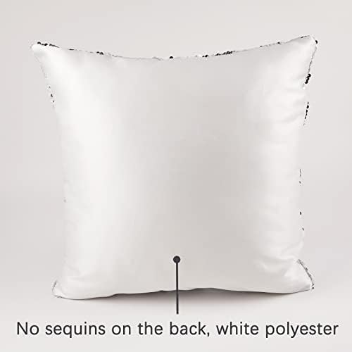 ORJ Sublimation Sequin Pillow Case Blanks 16''x16'' Flip Reversible Mermaid Decorative Personalized Cushion Throw Pillow Covers for Kids (Rose red Pillow case x 5piece) ORJ