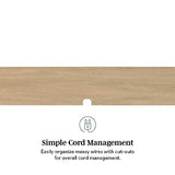 Walker Edison Modern Rattan Flip-Down-Door Wall-Mounted Floating Stand for TVs up to 80 Inches, 70 Inch, Coastal Oak Walker Edison