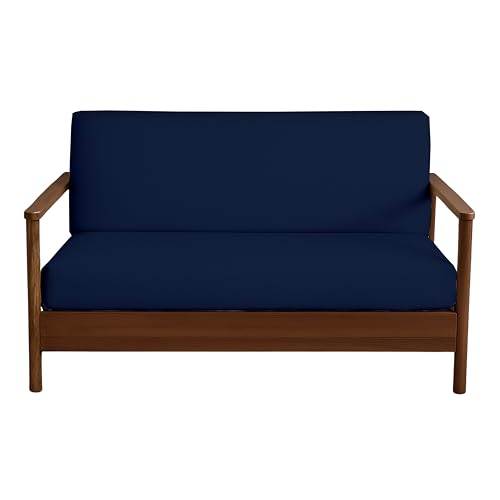 VianNest 600TC Armless Futon Covers Queen Size Pure Cotton Zippered Sofa Bed Slipcover, Machine Washable Couch Protector for Sleeper Sofas & Futons (Navy Blue) VianNest