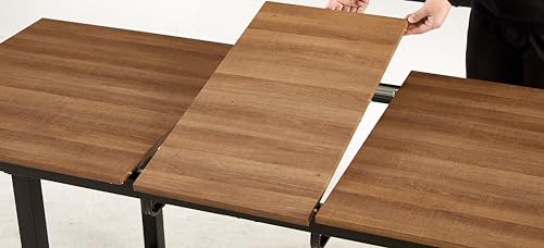 ShopBOPP Expandable Dining Table, 55 to 70 inch Modern Wood Expanding Kitchen Table, Multipurpose Collapsible Drop Leaf Extension, Rectangular Expandable Dining Room Table for Small Space - WoodArtSupply