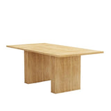 78 Inch Rectangular Dining Table for 6 to 10, Farmhouse Fluted Dining Kitchen Table, Modern Wood Long Dining Table for Kitchen Living Room, Natural PHOYAL