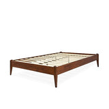Bme Dinkee 15-Inch Dark Chocolate Solid Wood Queen Platform Bed Frame with Minimalist Japanese Joinery Bme