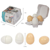 Wooden Eggs, 4PCS Easter Egg Cutting Toys Wooden Play Food Pretend Play Food Sets for Kids Early Development, Christmas Birthday Gifts WOODENFUN