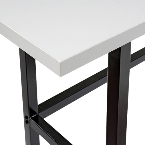 Global Industrial Standing Height Table with 12 AC Power Outlets, 96" L x 36" W x 42" H, Gray Laminate Top, Black Steel Frame, Standing Rectangular Bar Table Global Industrial