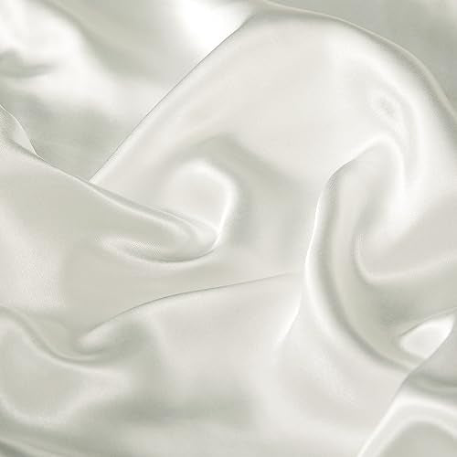 P Pothuiny Satin Duvet Cover King, Single Soft Duvet Cover Only, Luxury Silky Like Ivory White Duvet Cover 90" x 104" Sold Separately - Zipper Closure & Corner Ties P Pothuiny