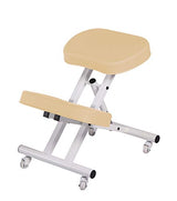 Master Massage Healthy-Star-Program Steel Posture Kneeling Chair with Back Support for Office –Metal Folding Posture Chair, Cream Master Massage Equipment