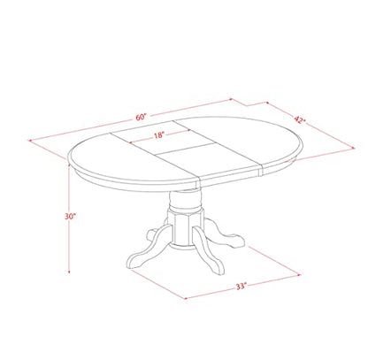 East West Furniture AVVA5-OAK-C Avon 5 Piece Modern Set Includes an Oval Wooden Table with Butterfly Leaf and 4 Linen Fabric Kitchen Dining Chairs, Oak - WoodArtSupply