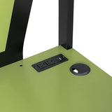 Full Size Bunk Bed with Desk & Charging Station & RGB Light Strip,Wooden Gaming Bunk Bed Frame with Storage Shelves,Safety Guardrails & Ladder for Bedroom,Under-Bed Space,No Box Spring Needed,Green FUvellamo