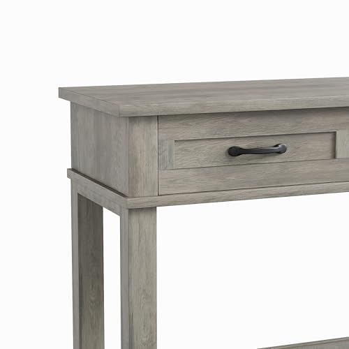 IDEALHOUSE entryway Table, Entry Table with Drawers 3-Drawer Storage & Open Shelf, 2-Tier Sofa Table Behind Couch Narrow Long, Farmhouse entryway Console for Hallway Foyer Living Room, Grey IDEALHOUSE