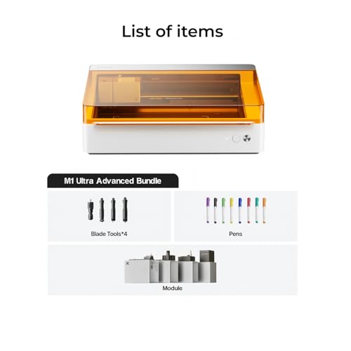 xTool M1 Ultra Laser Engraving Machine, 4-in-1 Craft Machine with 20W Laser Engraver, Inkjet Printing, Blade Cutting, Pen Drawing, Support Rotary Engraving on Tumblers - Advanced Bundle xTool
