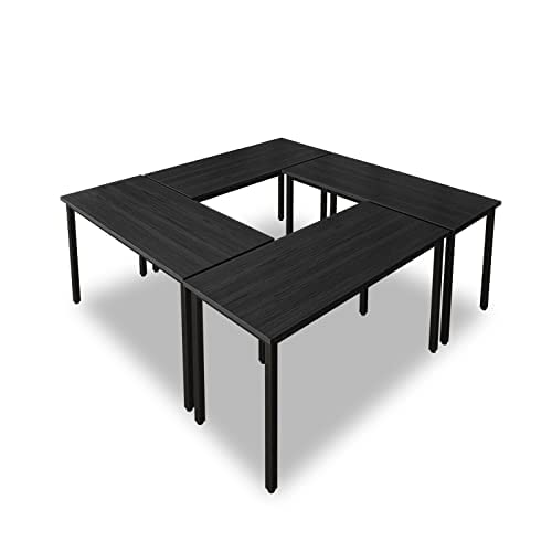 Bonzy Home Conference Tables 6ft Meeting Room Study Writing Table Office Computer Desk Save Space Design for 8 People, Black 4PCS