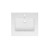 Swiss Madison Drop In Ceramic Well Made Forever Swiss Madison SM-VT324 Vanity Top, 18.5"D x 24.25"W x 6.75"H, Glossy White Swiss Madison
