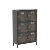 MIIIKO Metal Storage Locker,Industrial Storage Cabinet with Doors and Shelves,Stylish and Sturdy 6 Compartment with Lockable Doors for Home Office,School,Club and Bar MIIIKO