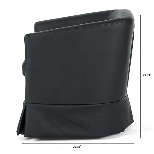 Eafurn 360 Degree Swivel Accent Barrel Chair, Swivel Club Chair Cozy Soft Padded Armchair for Living Room with Skirt for Nursery Living Room Bedroom Reception Room Office Eafurn