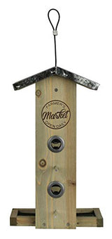 Wild Wings WWGF1-DECO Galvanized Weathered Vertical Cedar Bird Hopper Feeder Wild Wings