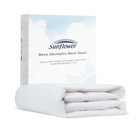 sunflower Down Alternative King Size Lightweight 100% Cotton Shell Bedding King Comforter Blanket for Hot Sleepers 88"x104" with Corner Tabs Soft Breathable Machine Washable sunflower