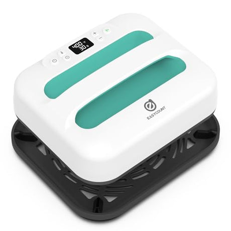 EASYCOUNT E Heat Press Machine 12" x 10" Portable & Easy Heat Press for T-Shirts, Pillows, Tote Bags & More (White-Green) EasyCount E