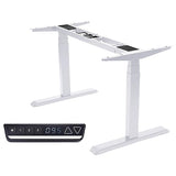 Fromann Dual Motor Standing Desk Frame 3 Tier Legs Sit Stand up Electric Height Adjustable Desk Base for Home and Office (White) Fromann