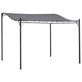 Outsunny 10' x 10' Steel Outdoor Pergola Gazebo, Patio Canopy with Weather-Resistant Fabric and Drainage Holes for Backyard, Deck, Garden, Gray Outsunny