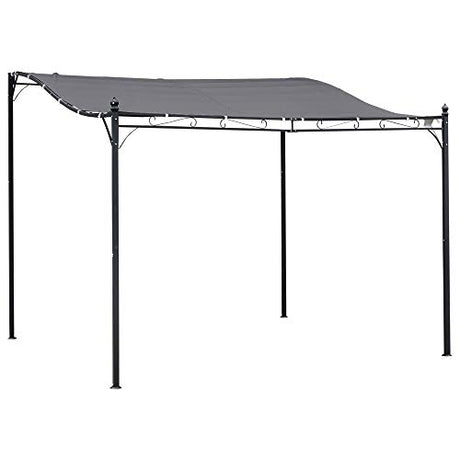 Outsunny 10' x 10' Steel Outdoor Pergola Gazebo, Patio Canopy with Weather-Resistant Fabric and Drainage Holes for Backyard, Deck, Garden, Gray Outsunny