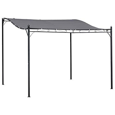 Outsunny 10' x 10' Steel Outdoor Pergola Gazebo, Patio Canopy with Weather-Resistant Fabric and Drainage Holes for Backyard, Deck, Garden, Gray