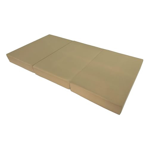 D&D Futon Furniture Tan Twin Size Shikibuton Trifold Foam Beds 6 x 39 x 75, 1.8 lbs high Density Foam, Folding Mattresses D&D Futon Furniture