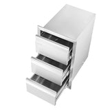 VEVOR Outdoor Kitchen Drawers 14.7" W x 25.4" H x 18.7" D, Box Frame Style Flush Mount BBQ Drawers with Stainless Steel Handle, BBQ Island Drawers for Outdoor Kitchens or Patio Grill Station VEVOR