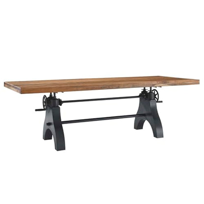 Modway 96" Adjustable Counter/Bar-Height Dining or Conference Table in Black Natural